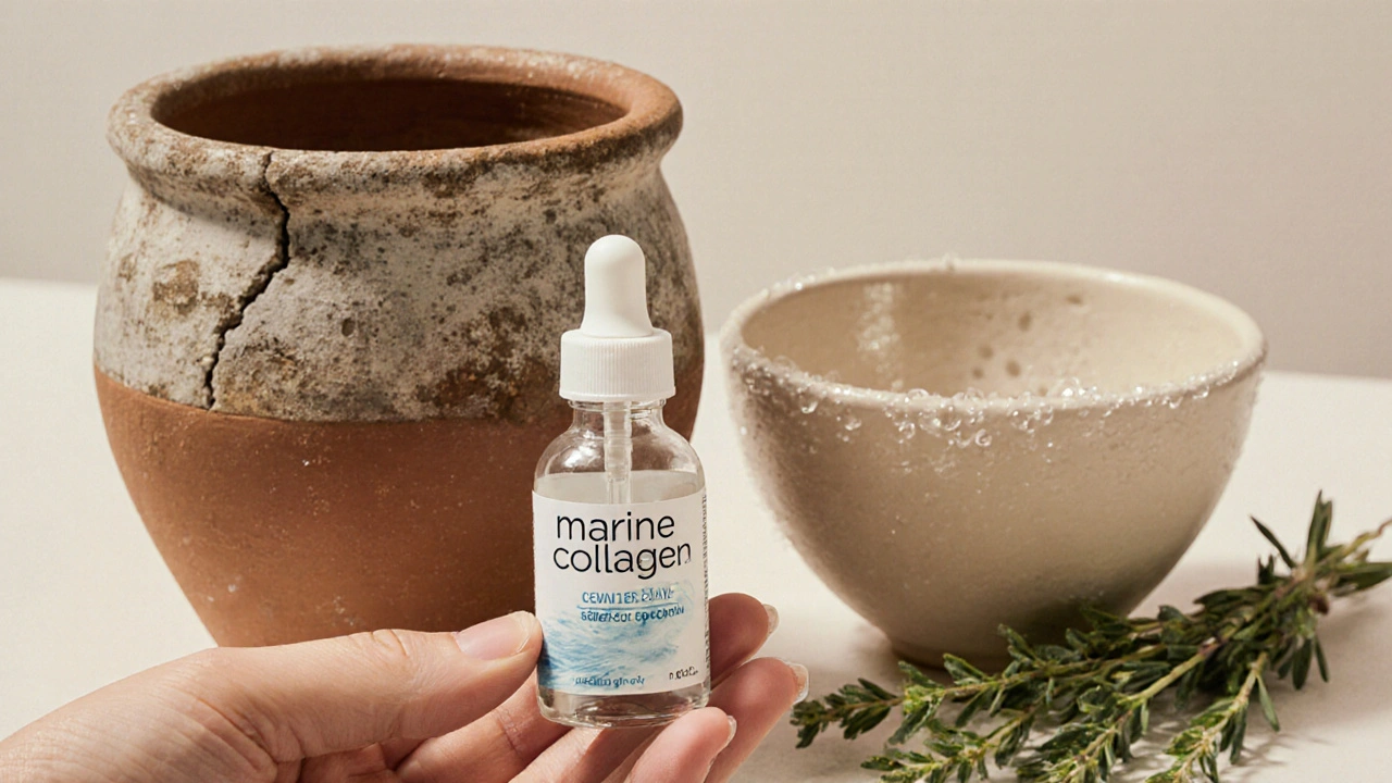 Porovnání poškozené a obnovené kůže pomocí keramických nádob.