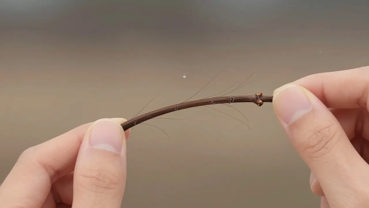 Jeden vlásek se láme mezi prsty jako suchá větve.