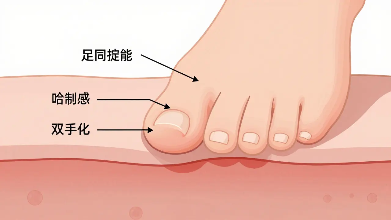 Korektní a špatně stříhaný nehet na prstu s vysvětlujícími šipkami, znázorňující zarovávající nehet.