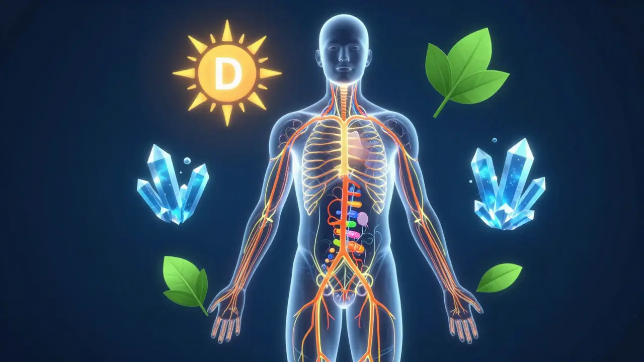 Abstraktní obraz lidské energie a hormonální rovnováhy.