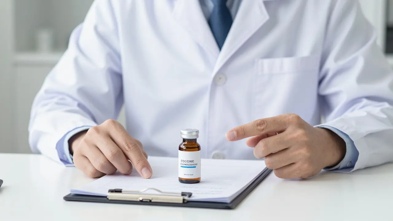 Dermatolog ukazuje lékařské doporučení pro konkrétní pleťový přípravek