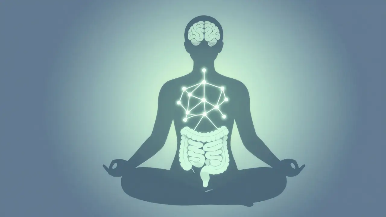 Spojení mezi mozkem a střevy při meditaci