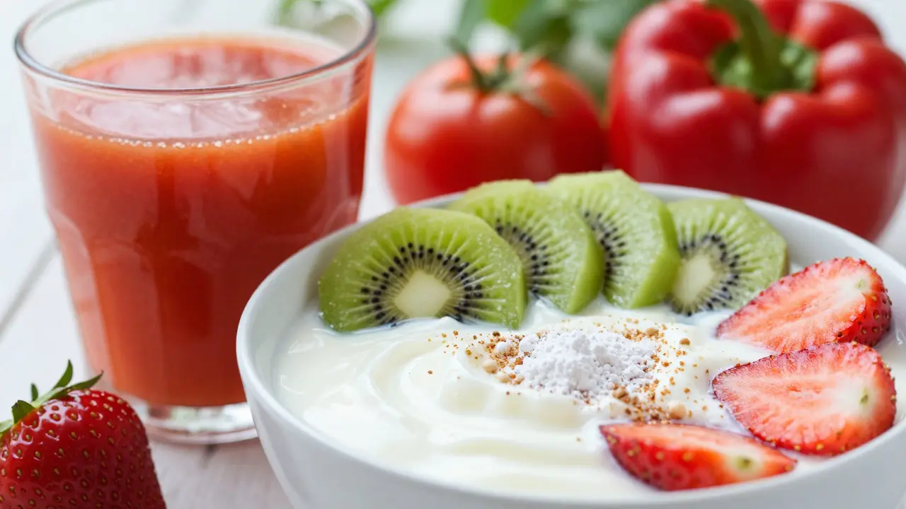 Jogurt s ovocem a vitamínem C pro lepší vstřebávání