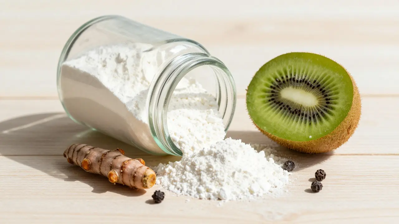 Kolagenový prášek s kiwím a kurkumou pro aktivaci vitamínu C