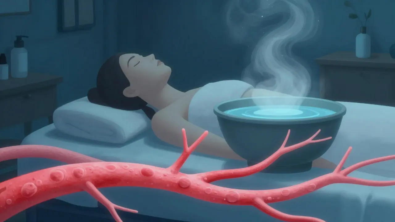 Konceptuální ilustrace chladivého prostředí pro zklidnění pleti