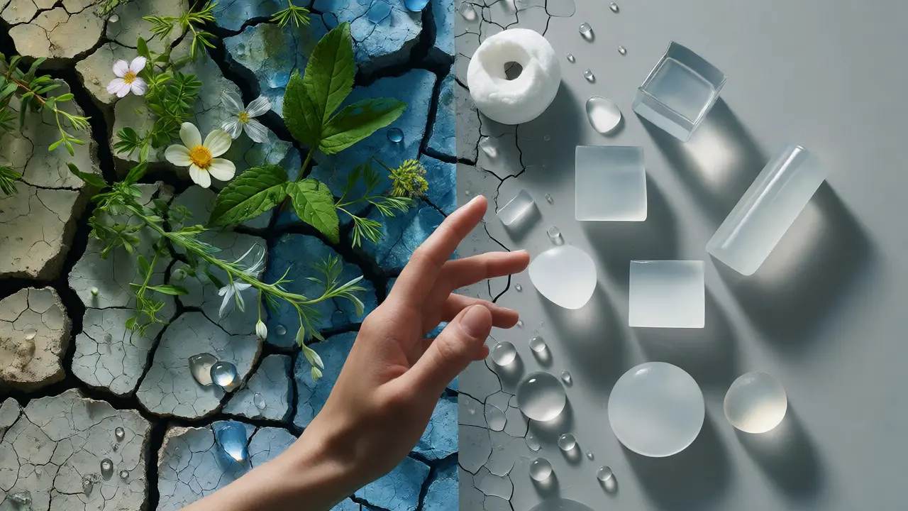 Konceptuální rozdělení mezi přírodními bylinami a syntetickými materiály