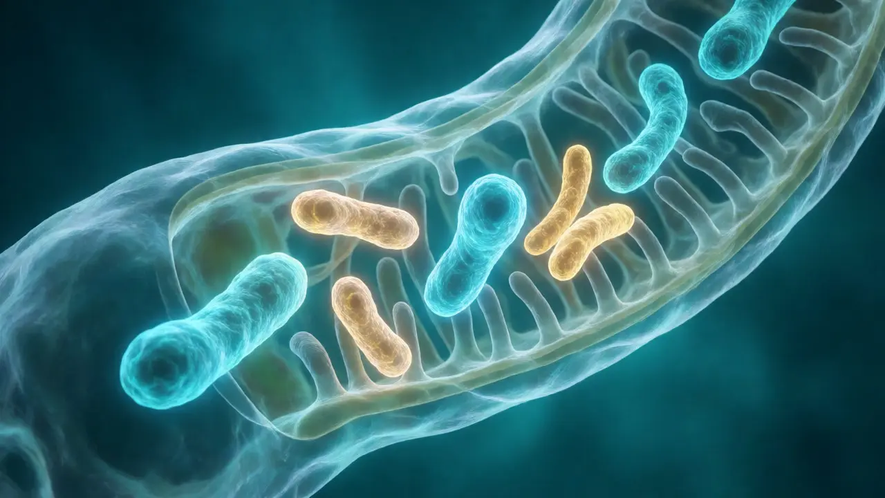 Konceptuální zobrazení zdravého střevního mikrobiomu s probiotiky