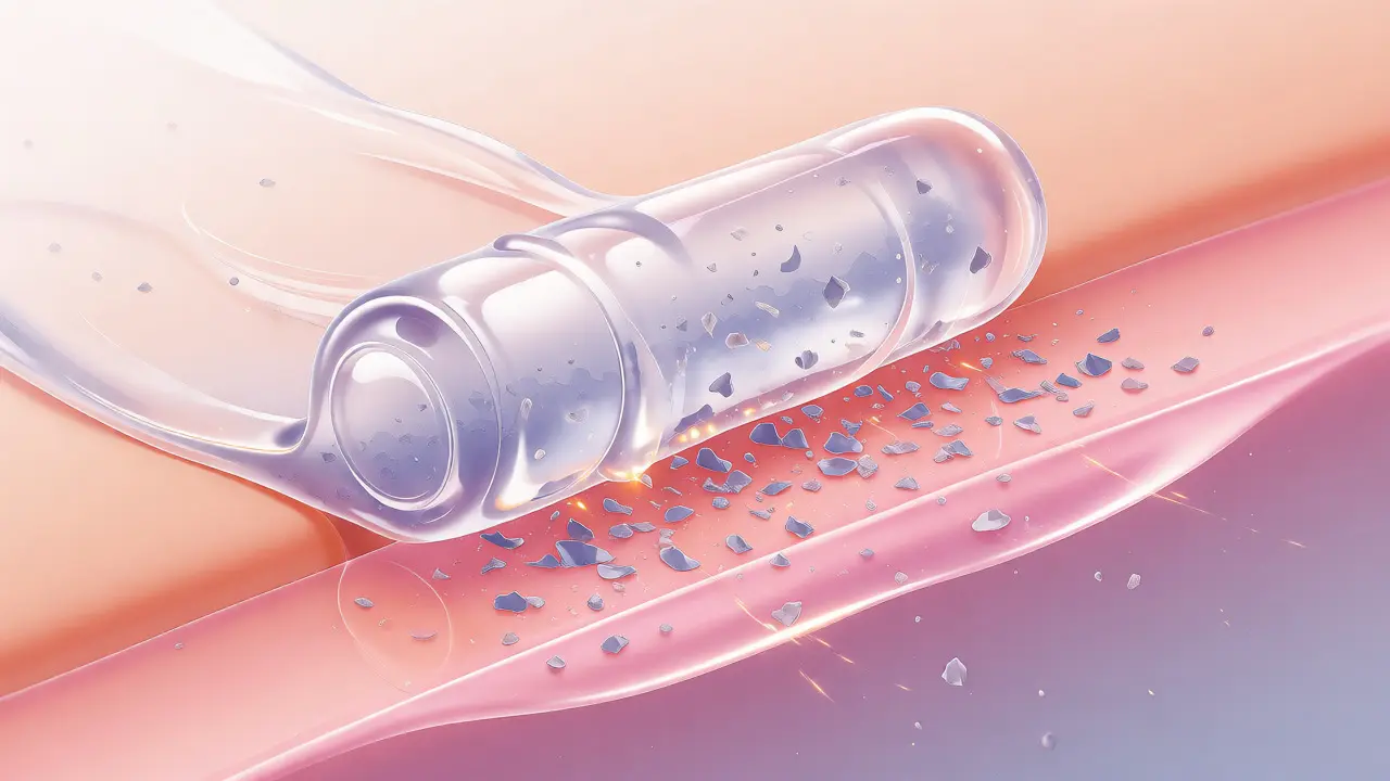 Conceptual illustration of gommage removing dead skin cells